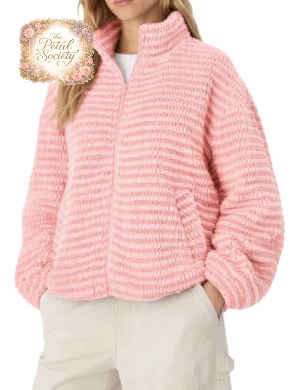 Sherpa Fleece Jacket Women Zip Up Funnel Neck Winter Coat Oversized